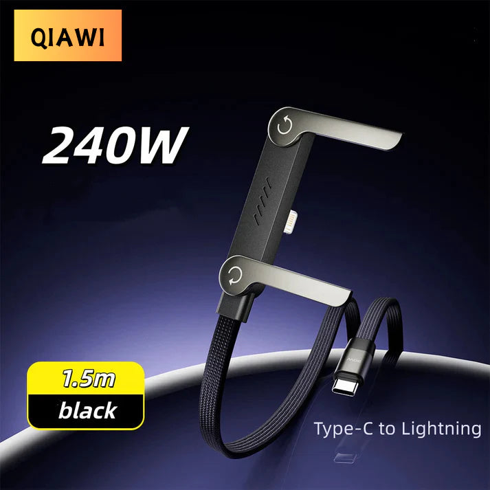 Invisible Holder Charger Cable with Stand, 240w super fast charging 2-in-1 Fast Charging Cord