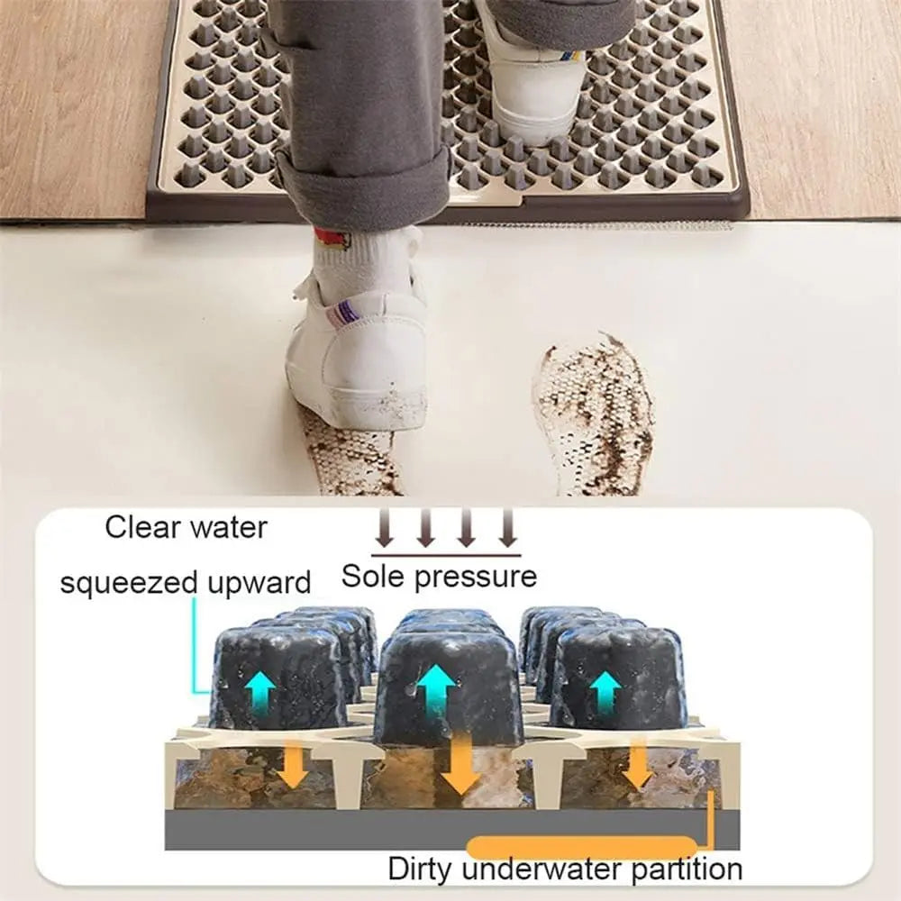 Multi-functional shoe shining floor mat