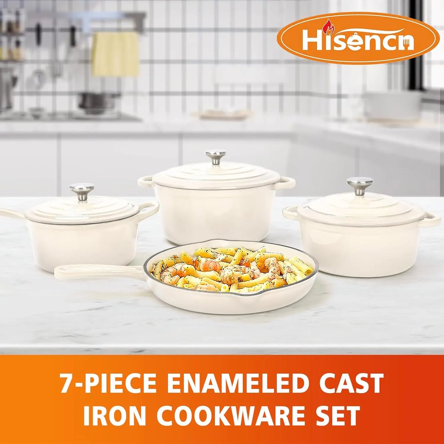 7-Piece Enameled Cast Iron Cookware Set