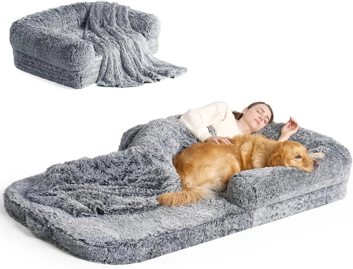 Foldable Bed for Both Humans and Dogs