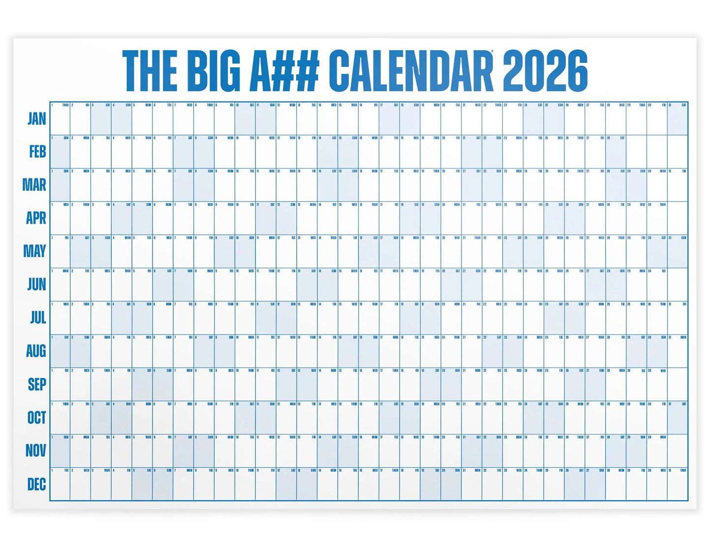 The Big Bright Calendar 2026 📅 - Design Your Amazing 2026! ✨ - 365-Day Year-at-a-Glance Wall Calendar with Dry-Erase Material ✏️ & Custom Labels 🏷️