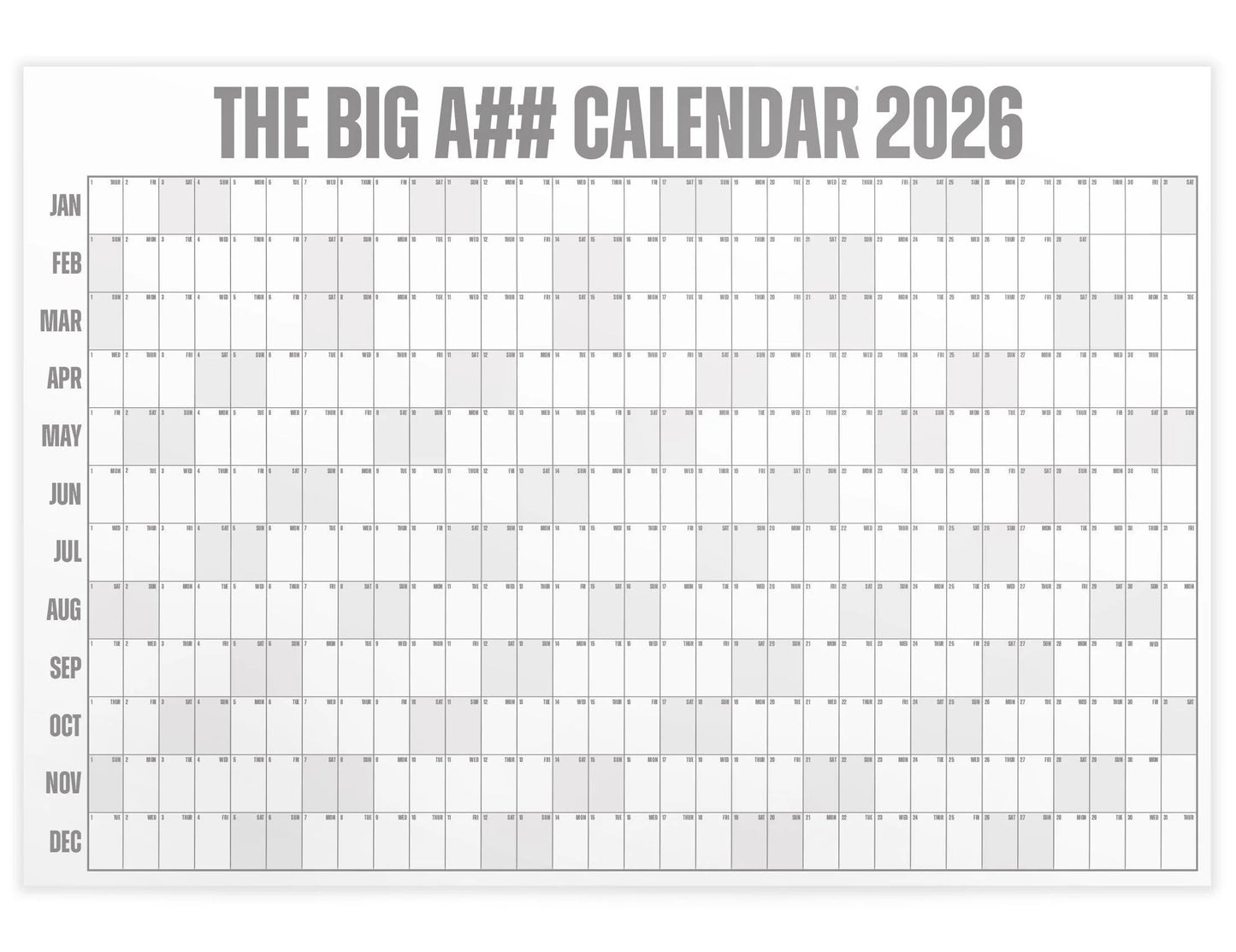 The Big Bright Calendar 2026 📅 - Design Your Amazing 2026! ✨ - 365-Day Year-at-a-Glance Wall Calendar with Dry-Erase Material ✏️ & Custom Labels 🏷️