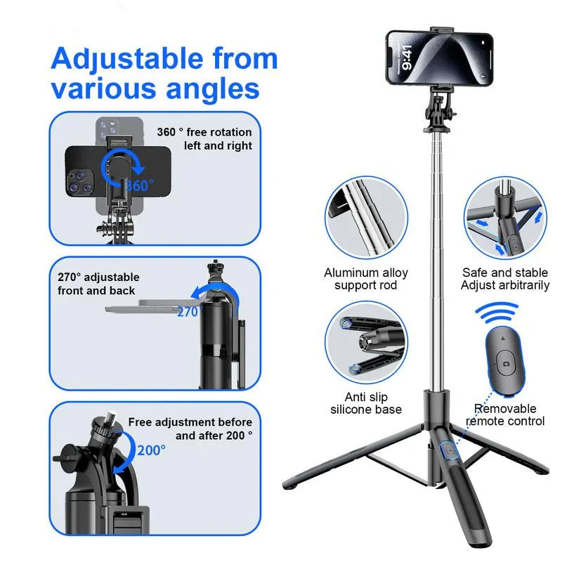Automatic Face-Tracking Tripod with 360-Degree Rotation and Mounting Bracket