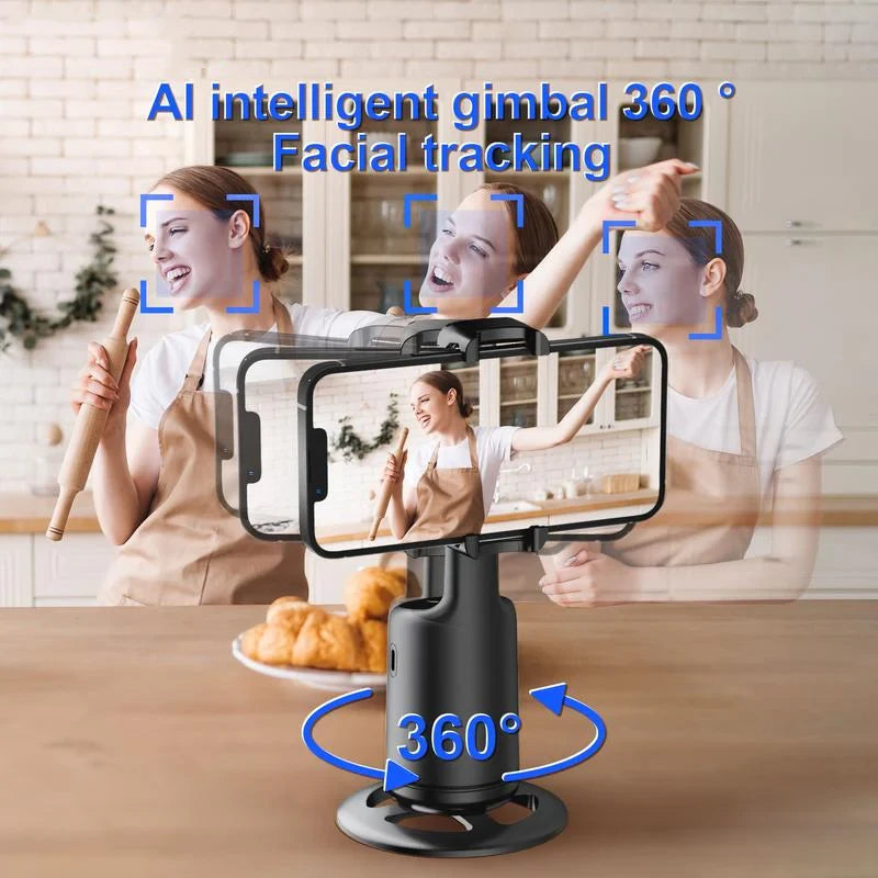 Automatic Face-Tracking Tripod with 360-Degree Rotation and Mounting Bracket
