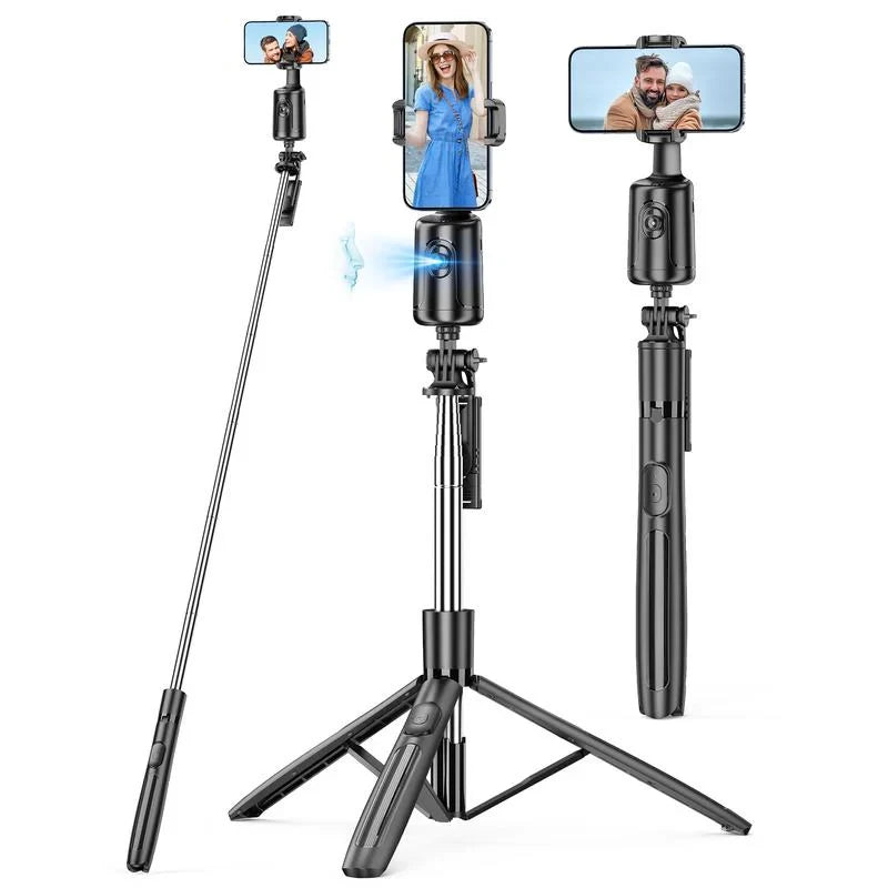 Automatic Face-Tracking Tripod with 360-Degree Rotation and Mounting Bracket