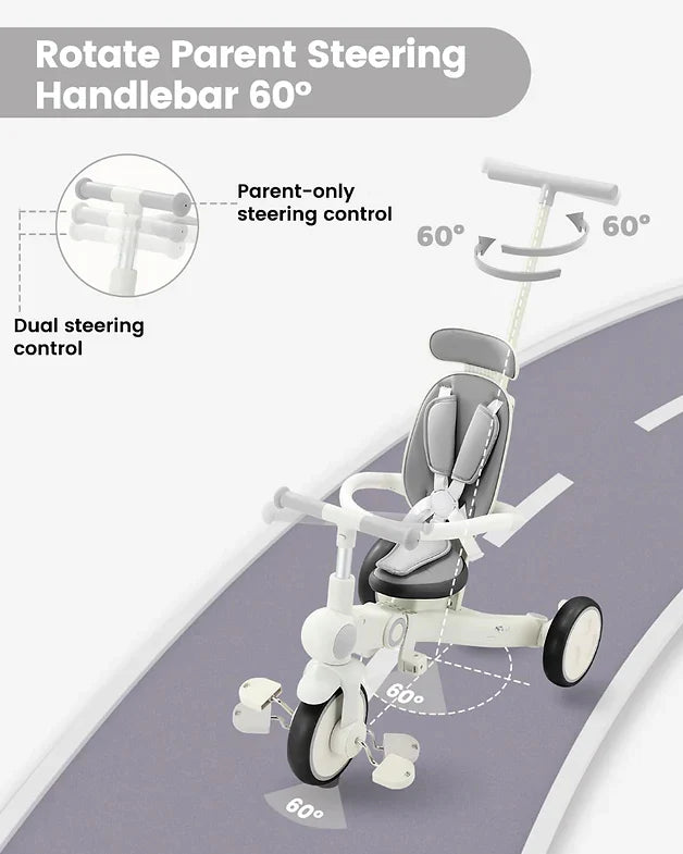 7-in-1 Grow-with-Me Toddler Tricycle